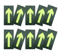 BETOOKY 10pcs Glow-in-the-dark Reflective Arrow Markers Self-adhesive Pvc One Way Sign for Trail Marking and Indicating Pathways