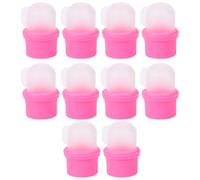 BETOOKY 10pcs Nail Polish Remover Caps in Pink, Made of Sturdy Pp Material with Tight Fit to Keep Remover Pads Or Cotton Balls in Place, for Manicure and Pedicure Use by Clients and DIY