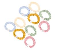BETOOKY 10pcs Pearl Hair Ties Assorted Colour Elastic Ponytail Holders with Polyester Fabric and Multiple Designs, Can Be Worn on Wrist for Elegant and Girly Style
