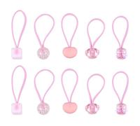 BETOOKY 10pcs Pink Heart Hair Ties Set for Elastic Decorative Hair Scrunchies Head Ropes Soft Hold Suitable for Everyday Use and Parties