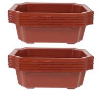 BETOOKY 10pcs Rectangular Vintage Style Plastic Planters for Cactus and Small Plants, Lightweight and Practical Flower Pots, for Garden Decoration