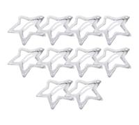 BETOOKY 10pcs Silver Star Snap Hair Clips for Women and Young, Sturdy Metal Five-pointed Star Hair Accessories, Lightweight and Easy to Use for Birthday Or Dating