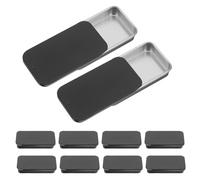 BETOOKY 10pcs Sliding Lid Metal Tin Mini Tin Storage Container 2.4" X 1.3" Rectangular Tinplate Portable Classic Look Box for Organizing Small Essentials and Travel