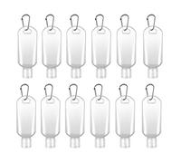 BETOOKY 12pcs 50ml Refillable Plastic Bottles with Hook Cap, Travel Empty Liquid Storage Containers for Hand Washing, Shampoo, Lotion, Hanging Packaging Bottles for Personal Random Color