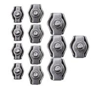 BETOOKY 12pcs Cable Clamp Single Wires Splicer Stainless Steel Rope Clips Silver Corrosion Resistance Fastening for Ships