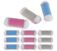 BETOOKY 12pcs Electric Foot File Roller Heads Replacement Set for Dead Skin Removal on Feet, Plastic Material with Reliable and Effective Results, for Pedicure and Hard Skin Care