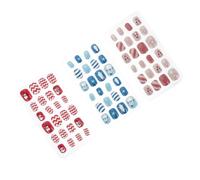 BETOOKY 144pcs Christmas Fake Nails Tips for Easy to Operate Abs False Nail Set Safe for Bodies for Xmas Party Favors at Home