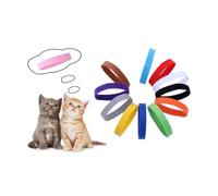 BETOOKY 15 Pcs Puppy Identification Collars with 15 Adhesive Solid Colours, Double-sided Fleece Material, Adjustable Size S, for Small Animals and Newborn Dogs to Keep Track of Growth