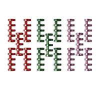 BETOOKY 15pcs Vintage Color Loose Leaf Binder Rings Five-Hole Segmented DIY Scrapbook Clips Burgundy Red, Dark Green, and Smoky Rose for Creative Stationery and Journal Organization