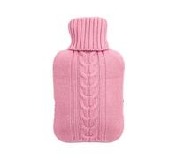 BETOOKY 1l Hot Water Bottle Cover with Knitted Pink Acrylic Fiber Case Provides Comfortable Warmth and Quick Relief