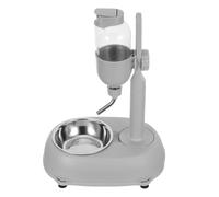 BETOOKY 2-in-1 Standing Dog Water Dispenser with Adjustable Height, 500ml Plastic Bottle and Detachable Bowl, Space Saving Design with Non-slip Base, Removable and Easy to Clean for Dogs
