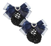 BETOOKY 2 Pcs Hair Net Bow Clips for Women Practical and Decorative Fabric Hair Bows for Formal and Casual Occasions