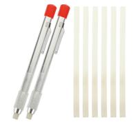 BETOOKY 2 Pieces Soapstone Pen Holders Set with 6 Replacement Refills for Welding Work, Marking Steel and Aluminium, Textured Grip Surface, Pen Shape, Suitable for Woodworkers and Welding