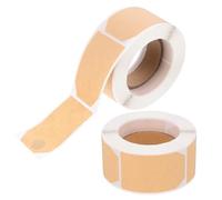 BETOOKY 2 Rolls of Blank Kraft Paper Label Stickers with Smooth Writing Surface and Easy to Peel Off Adhesive, 600pcs Total, for Home Organisation and Classification Planning
