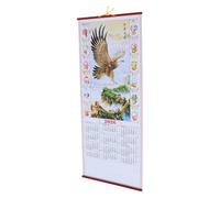 BETOOKY 2026 Chinese Wall Art Calendar Year of The Horse Scroll Wall Decoration with Lunar Dates Traditional Hanging Paper Calendar for Home and Office