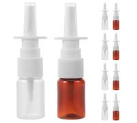 BETOOKY 20pcs 10ml Small Refillable Plastic Nose Spray Bottles with Ultra Fine Mist and Light Blocking Design, Matte and Brown, for Family Routines and Treatments