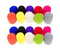 BETOOKY 20pcs Microphone Sponge Covers Windproof Foam Windscreens for Handheld Mic Noise Reduction KTV Accessories 10 Colors, Thickened Non-Disposable Microphone Protector Sleeve