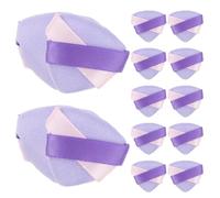 BETOOKY 20pcs Mini Triangle Velour Powder Applicators with Dual Ribbons Finger-sized Foundation Blending Sponges for Face Makeup Setting and Travel Beauty Tools