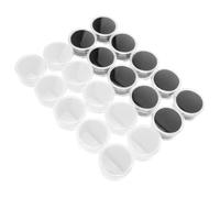 BETOOKY 20pcs round White Plastic Gemstone Display Boxes with Sponge Insert, Lightweight and Portable Gem Storage Containers for Travel and Retail Use