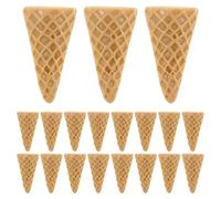 BETOOKY 20pcs Small Ice Cream Cone Resin Charms Decorative Embellishments for DIY Craft Making and Wedding Bouquets, Lightweight Orange Miniature Accessories