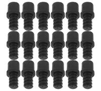 BETOOKY 20pcs Toilet Brush Handle Connector Plastic Black Threaded Tip Self-Locking Spiral Adapter for Toilet Brush Pole, Pipe Compatible, Bathroom Cleaning Accessory