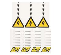 BETOOKY 24pcs Electric Shock Warning Stickers Self Adhesive Yellow Triangle Safety Labels Caution Electrical Hazard Signs for Industrial Use
