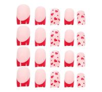 BETOOKY 24pcs Press on Nails False Nails Heart Shape Cute Romantic Style Full Coverage Portable Abs Material Valentines Day Special Occasion