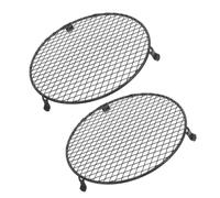 BETOOKY 2pc Heat Lamp Cage for Snake and Reptile Tanks, Black Iron round Protective Cover with Builtin Antiscald Net, Easy Maintenance, Minimizes Heat Loss for Terrarium Heater Lamps Guard