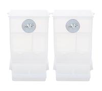 BETOOKY 2pcs Automatic Bird Feeder Anti-splash Food Container for Budgerigar Canary Cockatiel Finch Parakeet Self-refilling Feeding Tool for Clean and Hygienic Seed Supply