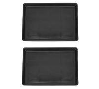 BETOOKY 2pcs Black Plastic Pet Cage Trays for Dogs Practical Design Easy to Clean Pet Potty Bedpans Suitable for Garden and Park Use