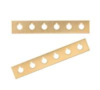 BETOOKY 2pcs Brass Bridge Pin Hole Saver Plates for Acoustic Guitar, Golden Under-bridge Reinforcement Patch with Universal Compatibility, Structural Stability, for DIY Guitar Restoration