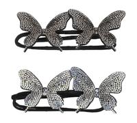 BETOOKY 2pcs Bun Maker Rhinestone Butterfly Shaper Accessories Sparkling Elegant Comfortable Portable Hair Bun Accessories and Women for Parties and Special Occasions