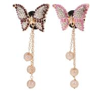 BETOOKY 2pcs Butterfly Car Air Conditioner Vent Clips Zinc Alloy Rhinestone Stylish Aromatherapy Diffuser Easy to Install Minimalist Car Accessory for Interior Decoration