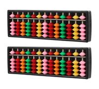 BETOOKY 2pcs Chinese Bead Abacus 13-column Arithmetic Counting Tool with Contrasting Colorful Beads for Enhanced Memory and Accuracy for Classroom and Family Tutoring
