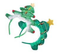 BETOOKY 2pcs Christmas Tree Hairbands Glowing Green Cloth Headbands with Unique Chic Design for Christmas Celebration Activities Festival Hairband Decor