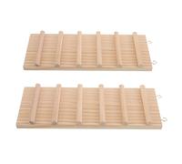 BETOOKY 2pcs Climbing Bridge Wooden Bridge for Small Animals Hamster Mouse Chinchilla Hermit Crab Accessories Exercise Platform for Cage Decor