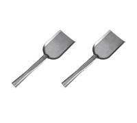 BETOOKY 2pcs Coal Scoop with Long Handle for Kitchen Pot Stove, Iron Material, Safe and Easy to Clean Grey Shovels for Fireplace and Bbq Use