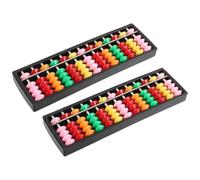 BETOOKY 2pcs -column Chinese Abacus for Learning Colorful Plastic Beads, Math Practice Counting to Enhance Memory for Classroom and Home Use