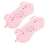 BETOOKY 2pcs Cute Plush Sleeping Eye Mask with Elastic Band, Soft Cotton Material, Animal Themed Design to Block Light and Help Fall Asleep, for Bedroom and Travel