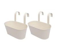 BETOOKY 2pcs Detachable Hook Double Hook Iron Oval Flower Bucket