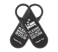 BETOOKY 2pcs Do Not Disturb Door Sign Hanging Label Black and White Leather Easy to Read Easy to Hang Elegant Contemporary Decorative Design for Many Occasions and Clubs