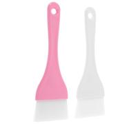 BETOOKY 2pcs Facial Mask Brush Set for Full Body Application with Soft Nylon Bristles Plastic Handle, Versatile Use for Clay and Mud Masks, White and Pink Body Makeup Tools