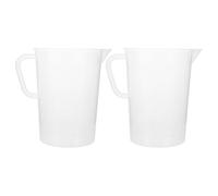 BETOOKY 2pcs Large Plastic Measuring Beaker 5000ml with Double-Sided Scale Markings Thickened Construction Liquid Measuring Cups for Camping and Scientific Experiments