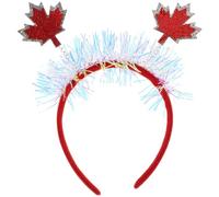 BETOOKY 2pcs Maple Leaf Headband Women Headband Red Felt Cloth Glitter Tinsel Versatile Easy to Wear Elegant Hair Accessories for Canadian Thanksgiving Party