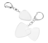 BETOOKY 2pcs Mini Guitar Pick Holder Case with Keychain, Space-Saving Pendant Style, Metal and Plastic Material, Protects Picks from Damage, Effortless Opening for On-the-go Use