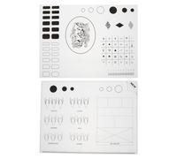 BETOOKY 2pcs Nail Art Stamping Mats Nail Coloring Mat Soft Silicone Shapes Grid Design Protects Work Surface Fill with Polish Or Glitter for Manicure Practice at Home Or Salon