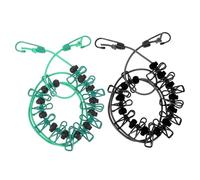 BETOOKY 2pcs Non-slip Windproof Telescopic Clothes Drying Ropes with Rubber Material, Easy to Gather Clotheslines for Outdoor Travel and Home Use, Assorted Colour Random Color