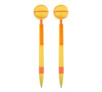 BETOOKY 2pcs Novelty Basketball Pens: 0.5mm Spinner Rotating Top Retractable Click Pen Basketball Party Favor Sports Souvenirs Ink Writing Tool for Student