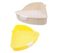 BETOOKY 2pcs Pet Litter Box Rabbit Potty Toilet Box Detachable Design Anti-leak Workmanship High Grade Plastic 9.82x7.47x3.93in Small Animal Toilet for Hamster Chinchilla