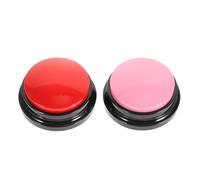 BETOOKY 2pcs Pet Recordable Communication Buttons for Dogs and Cats, Interactive Training Sound Buttons Red and Pink Color, Suitable for Pet Behavior Training and Feeding Interaction